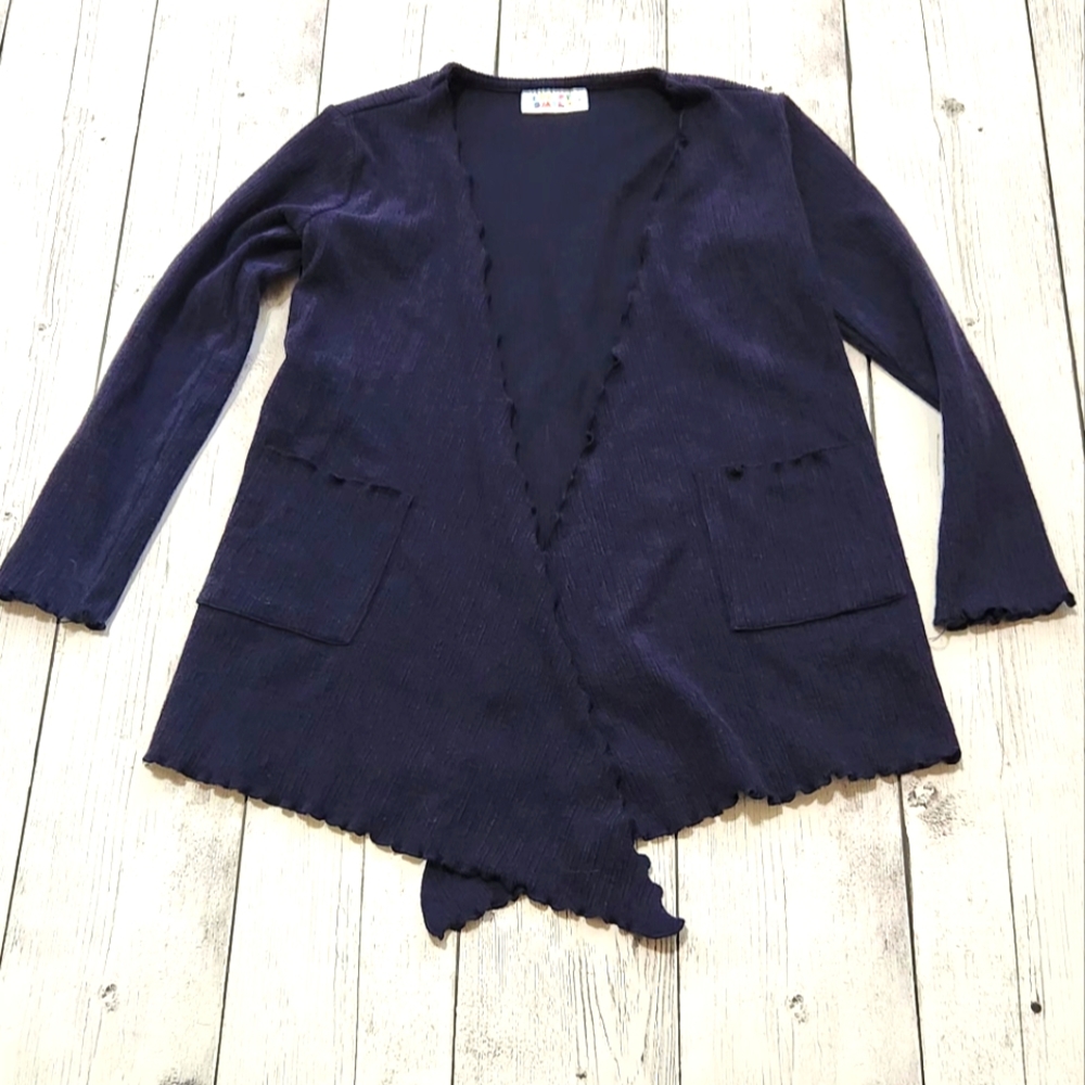 Dot Dot Smike Size 7 Navy Blue Cardigan With Pockets